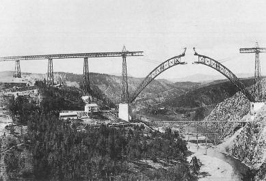 Železniční viadukt Garabit - Z průběhu realizace