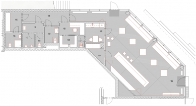 Interior of the Tourist Information Center of the city of Brno - Floor plan