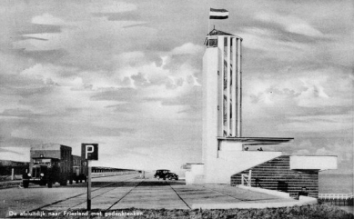 Pomník s rozhlednou Afsluitdijk - Historický snímek z roku 1939