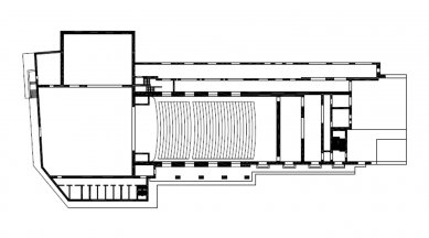 House for Mozart - Půdorys Holzmeisterova sálu z roku 1926