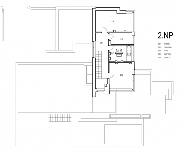 Rodinný dům Mniší 2 - Půdorys 2NP