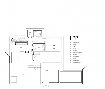 Rodinný dům Mniší 2 - Půdorys 1PP