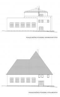 Mateřská škola Holýšov - Boční pohled před a po rekonstrukci - foto: projectstudio8