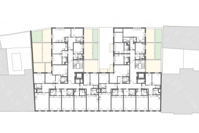 Apartment building Koněvova - Ground plan 2nd floor - foto: A.LT architekti 