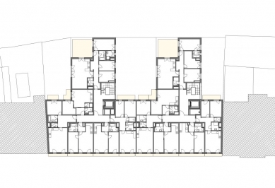 Apartment building Koněvova - Floor plan 5th floor - foto: A.LT architekti 