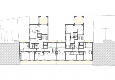 Apartment building Koněvova - Floor plan 6th floor - foto: A.LT architekti 