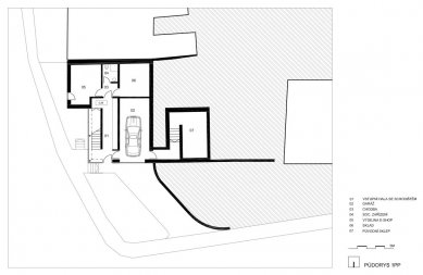 Rodinný dům Nový Lískovec - Půdorys 1pp - foto: KST architekti 