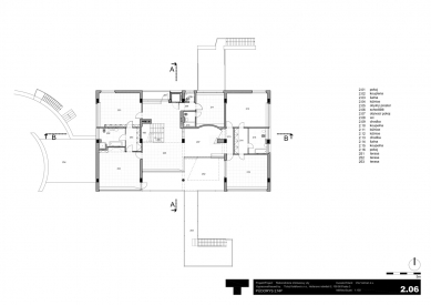 Rekonstrukce Volmanovy vily - Půdorysy patra - foto: Architektonická kancelář TaK