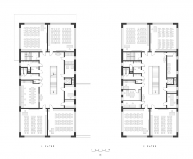 Základní škola Hovorčovice - Půdorys 1. patra a 2. patra - foto: © Ondřej Tuček