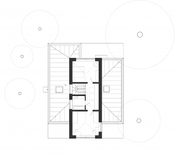 Dům ve Zličíně - Půdorys patra - foto: Rusina Frei architekti