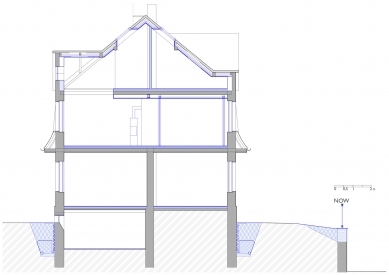 Family house in Český Krumlov - <translate>Cut BB - proposal</translate> - foto: Pavlíček + Hulín architekti