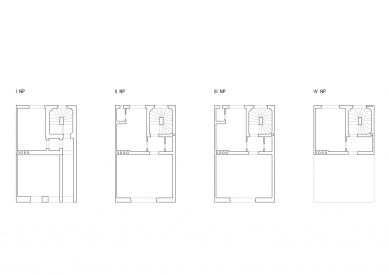 Přestavba rodinného domu v Brně na ulici Palouk - Půdorysy - původní stav - foto: studio New Work