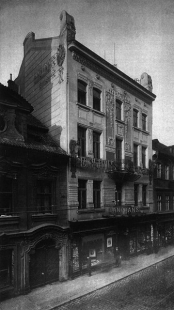 Rekonstrukce paláce Langhans - Historická fotografie průčelí domu do Vodičkovy ulice - foto: archiv ateliéru Lábus AA