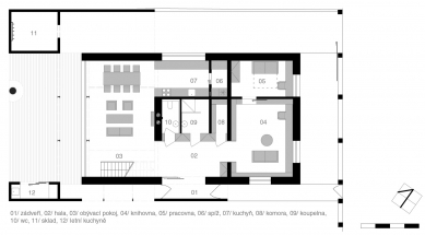 Family house in Chrudim - Floor plan 1st floor - foto: Martin Nedvěd