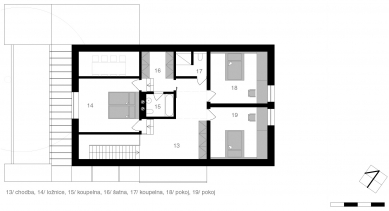 Family house in Chrudim - Floor plan 2nd floor - foto: Martin Nedvěd