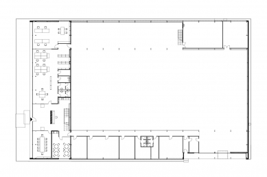 Administratívna a výrobná hala ETIS I. - Půdorys 1.np - foto: Alexy & Alexy architekti 