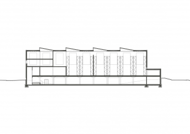 Interpharm distribution and warehouse facility - Řez B - foto: Alexy & Alexy architekti