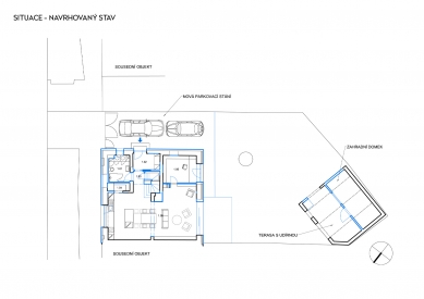 Rekonstrukce rodinného domu v Bohnicích - Situace navrhovaného stavu - foto: Archport
