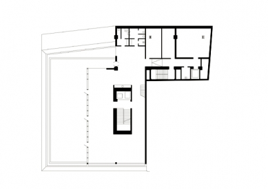 House at the Bridge - Floor plan 5th floor - foto: © Alena Šrámková Architekt