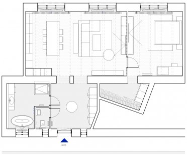 B13 - rekonstrukce bytu v Bratislavě - Půdorys bytu po rekonstrukci - foto: cubedesign