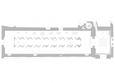 Architektonické řešení výstavy „Česká divadelní fotografie“ - Půdorys - foto: Skupina