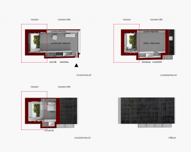 Dům Periskop - Půdorysy - foto: Petr Hájek ARCHITEKTI