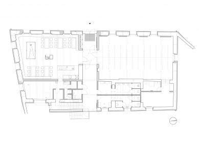 Rekonstrukce bývalé hospody se sálem v Máslovicích - Půdorys nového stavu - foto: Atelier bod architekti