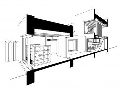 Dom P - Perspektivní  řez - foto: TOITO architekti