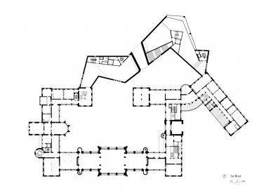 Rozšíření Švýcarského národního muzea v Curychu - Půdorys 2.np - foto: Christ & Gantenbein Architekten