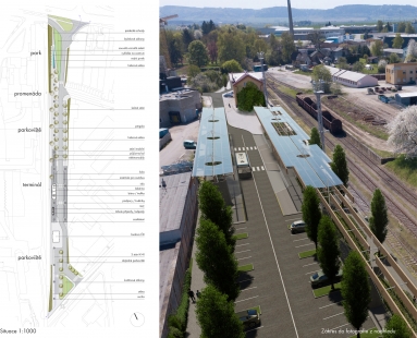 Dopravní terminál a řešení předprostoru vlakového nádraží v Lanškrouně