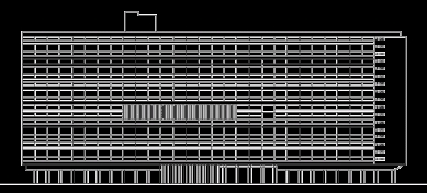 Unité d'habitation 'Typ Berlin' - Západní fasáda