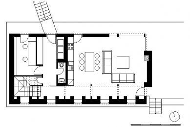 Rodinný dům ve Stradonicích - půdorys 1.N.P.