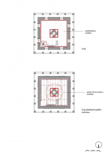 Rekonstrukce vodárenské věže s observatoří - Půdorysy věže - foto: Petr Hájek ARCHITEKTI