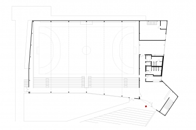 Sportovní hala v Kuřimi - Půdorys 1NP