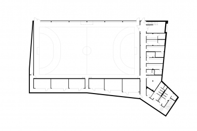 Sportovní hala v Kuřimi - Půdorys 1PP