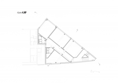 Přístavba objektu střední školy Kostka - Půdorys 4.np - foto: chaarchitekti