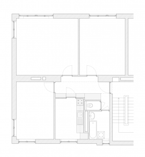 Minimalist Apartment in Prague - Floor plan before reconstruction - foto: COLLARCH