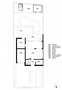 Stavební úpravy rodinného domu - Půdorys 1NP