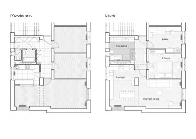 Úpravy bytu v Kobylisích - Půdorysy