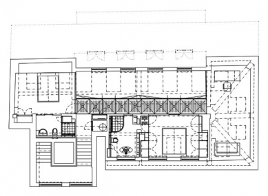 Interior of the apartment on Divadelní street - Floor plan of the upper level - foto: © EJAL/AI Design