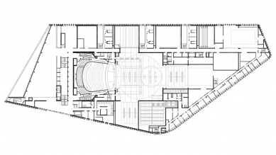 Hudební divadlo v Linci - Půdorys suterénu - foto: Terry Pawson Architects