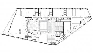 Opera House Linz - Půdorys patra - foto: Terry Pawson Architects