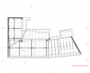Rekonstrukce domu v Rozdrojovicích - Půdorys 2.np - původní stav - foto: Archanti