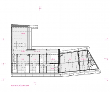 Rekonstrukce domu v Rozdrojovicích - Půdorys 2.np - návrh - foto: Archanti