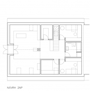 Přestavba hornického domku - Půdorys 2NP