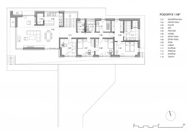 Family House Behind the Tracks - Floor plan 1st floor