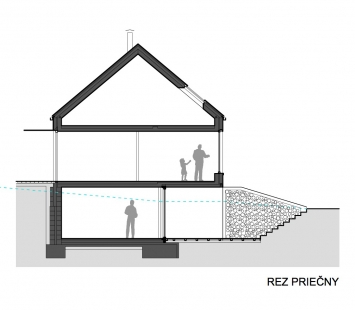 Twin-house Planky - Řez - foto: Architekti.sk