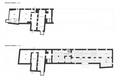 The Kamenice Brewery - Půdorys sklepů - foto: OTA ateliér