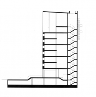 Administrativní budova Kaistraße - Řez - foto: David Chipperfield Architects