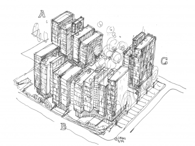 Bytový komplex NIDO - Skica